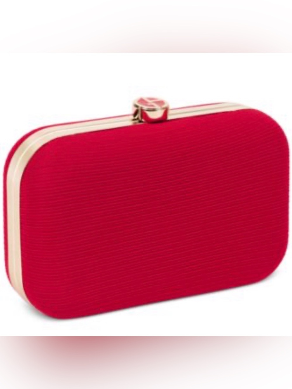 New Giorgio Armani Red Ribbed Clutch